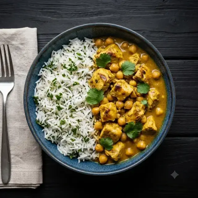 Riz et poulet curry