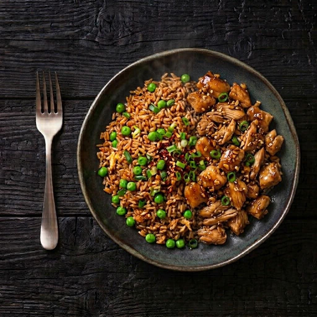 Bol repas protéiné préparé : Riz et poulet miel et ail par Protéine Express à Montréal