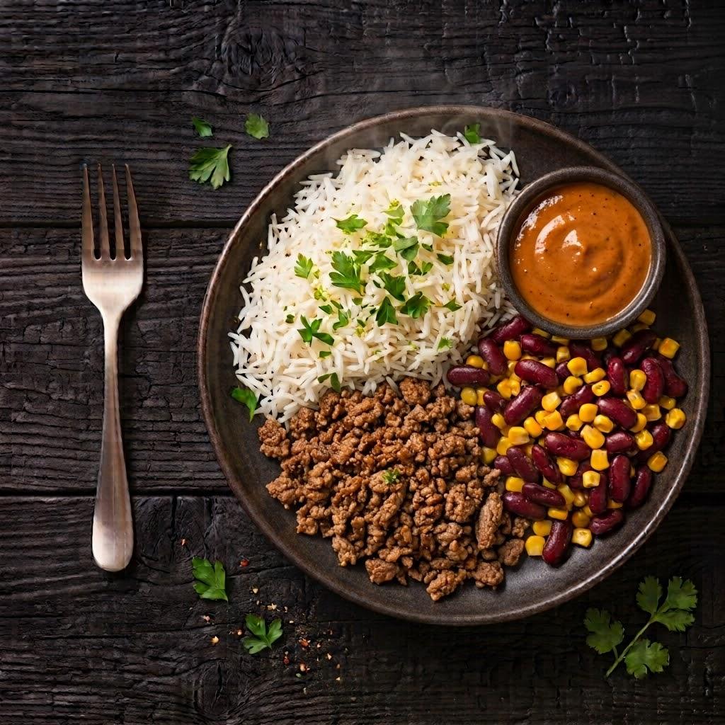 Bol repas protéiné préparé : Assiette burrito par Protéine Express à Montréal